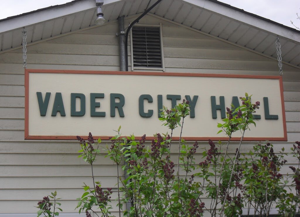 Vader City Hall is located at 317 Eighth St., Vader